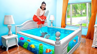 حولت تخت البيت لاكبر حوض سمك ???? ????