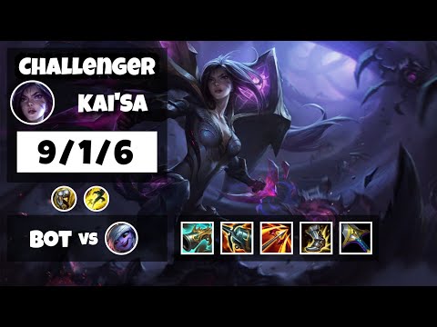 Kai'Sa Bot Lane 11.8 Challenger Gameplay Replay S11 (9/1/6) - TURKISH