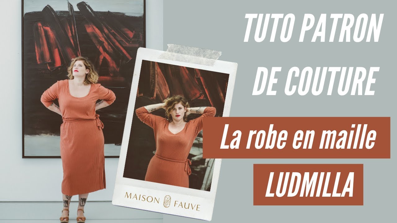 Patron couture robe, top en maille Ludmilla / PDF (A4, A3, A0, US Letter) - Cadres, Calques par Taille, Vidéoprojection