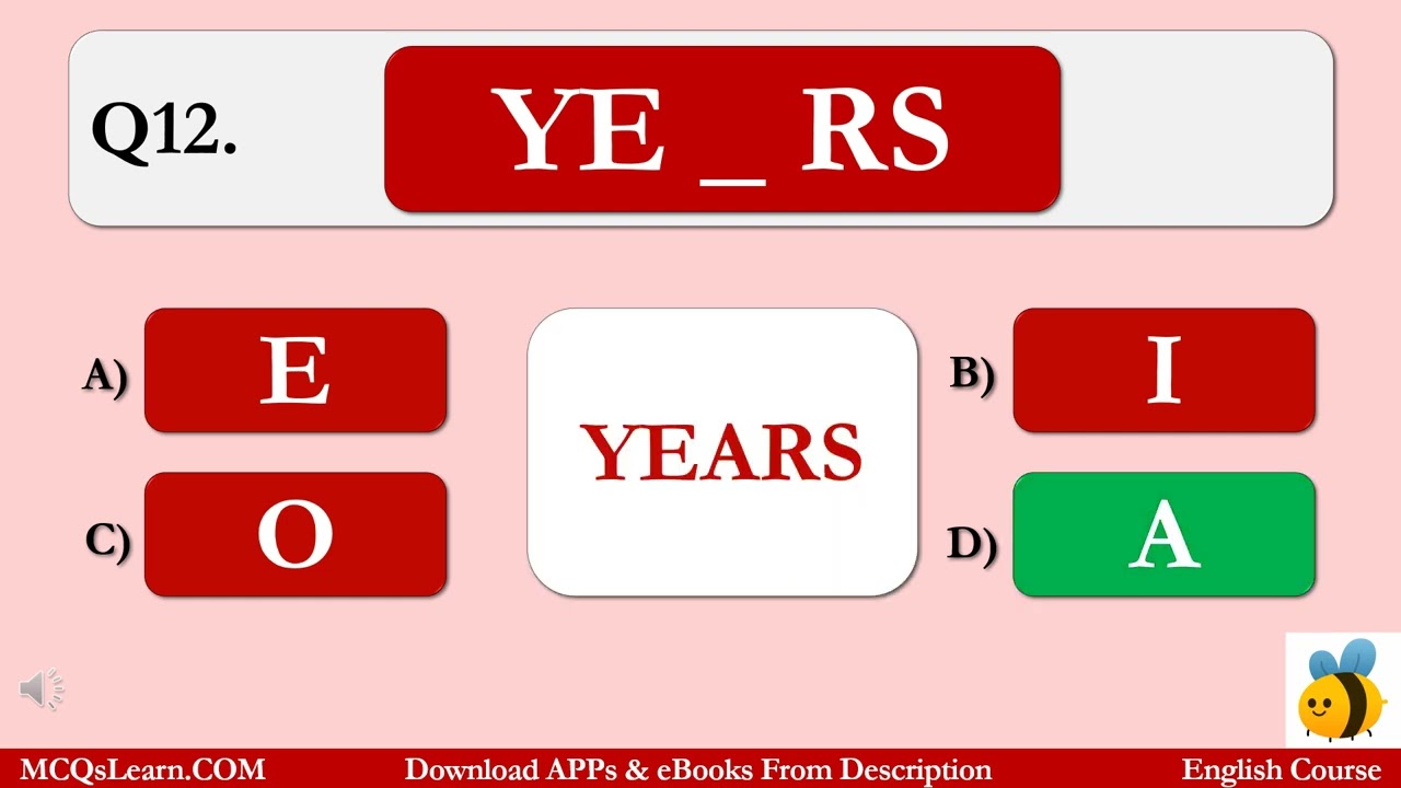 Spellings Quiz: Class 2 | English Spellings & Vocabulary for Kids | Grade 2 English Quiz 1 | App