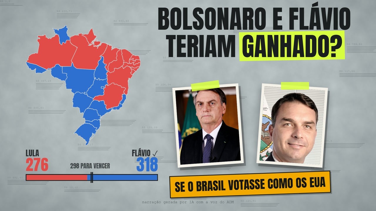 E se o Brasil votasse como os EUA? Bolsonaro e Flávio teriam ganhado (simulação estado por estado)