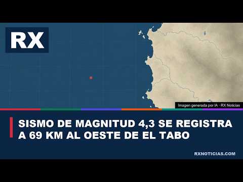 Sismo de magnitud 4,3 se registra a 69 km al oeste de El Tabo