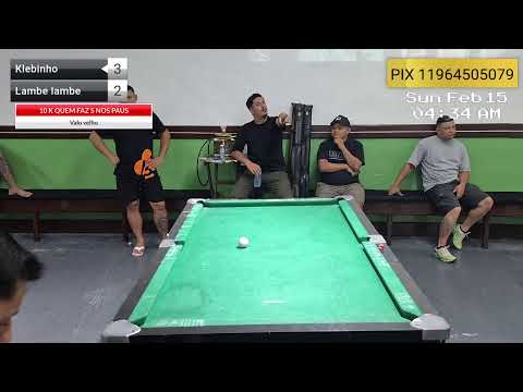 LAMBE LAMBE❌️ KLEBINHO  10 K 15-02 #sinucaaprendiz#duloko#aovivo