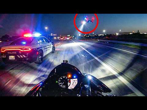 POLICE HELICOPTER vs BIKER |  INSANE MOTORCYCLE POLICE CHASE 2025
