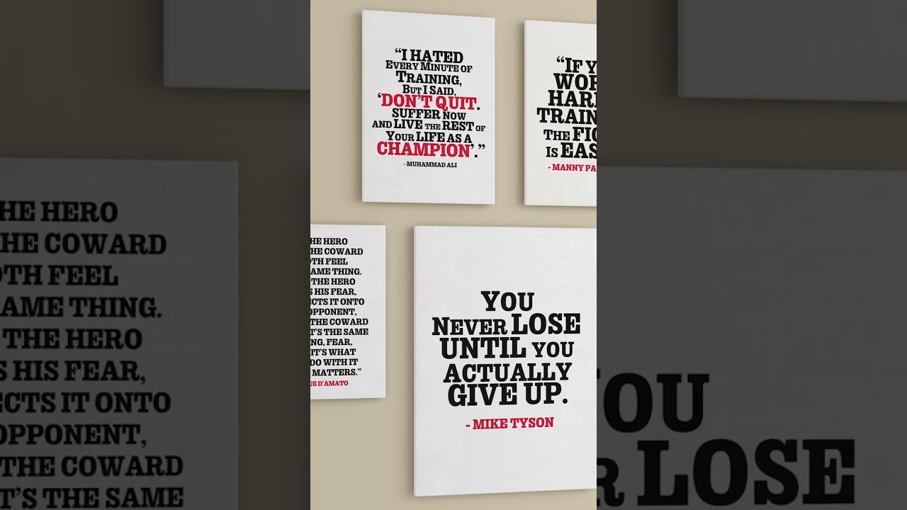 Boxing Quotes Wall Arts, Set of 6 Quotes Printable, Motivational Poster, Inspirational Boxing Quotes