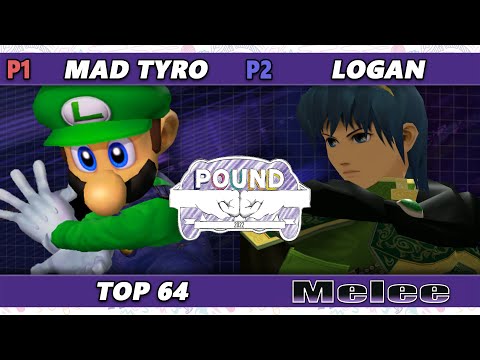 Pound 2022 Top 64 - Logan (Marth) Vs. Mad Tyro (Luigi) SSBM Smash Melee Tournament