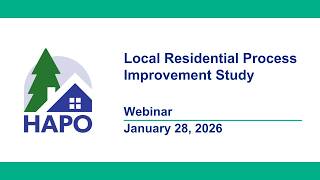 Local Residential Process Improvement Study Webinar