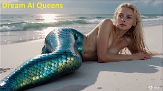 Beautiful Mermaids Lying on the Beach | Realistic Ocean Fantasy Video