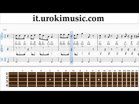 Corso di Ukulele Melodia Super Mario Bros - Theme Tablature Tab um-a276