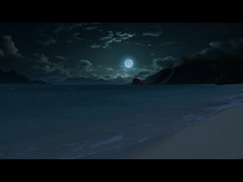 ASMR Sounds | Sleep Better with Ocean Waves Sounds On A Full Moon Night - 10 HOURS Dark Seaside