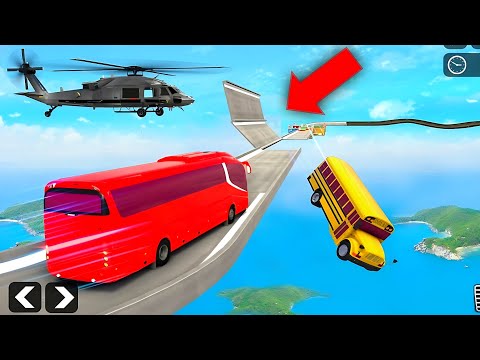Mega Ramp Bus Stunt 3D Simulator | Bus wala Game | Bus Impossible Stunt Android Gameplay  