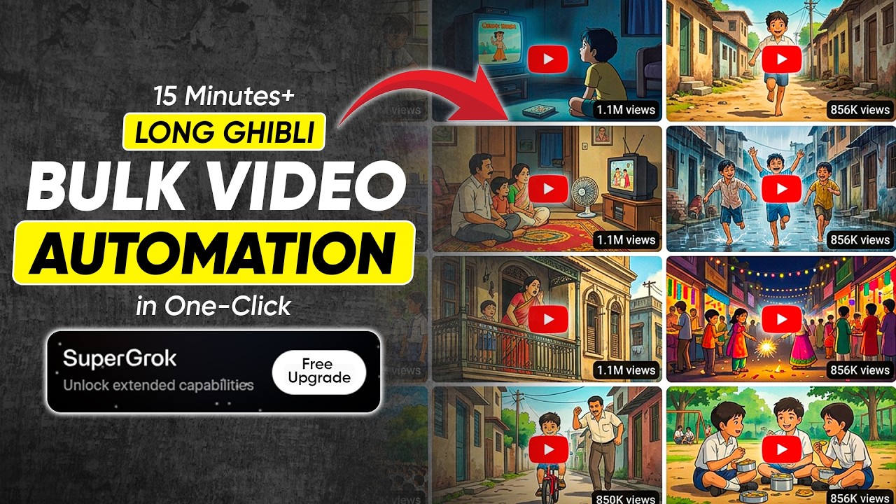 I Created Bulk Long Ghibli Style AI Videos in One Click Using Free Image to Video AI