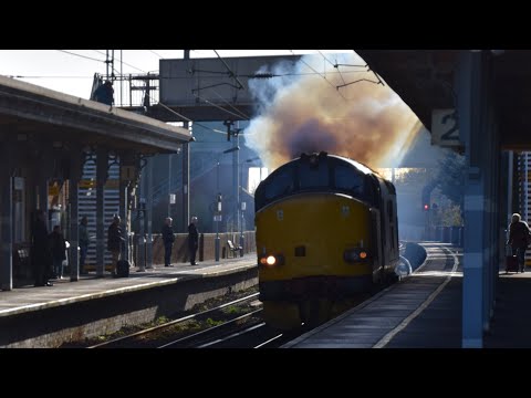 DRS 37218 clags out of Stowmarket on 0Z29 heading to Burton-on-Trent 13/11/17