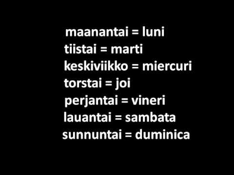 Limba Finlandeza - Zilele saptamanii