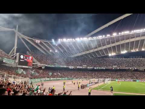 Panathinaikos fans impressive atmosphere on Olympic Stadium of Athens "Spyros Louis"