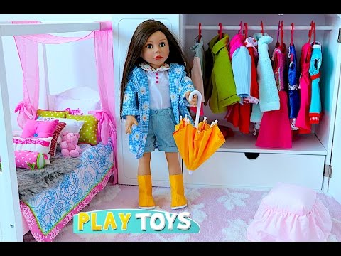 Bonnie Pearl Doll Creates New Bedroom with Dollhouse Furniture! Play Toys