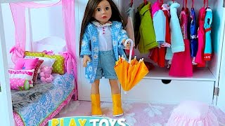Baby Doll House toy! Play dolls closet wardrobe dress up w/ American girl doll & dollhouse furniture