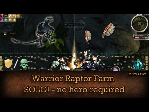 SOLO Raptor Farming - NO HERO Required -  Guild Wars Warrior Farm W/N, HM