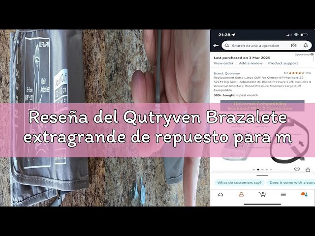 Vídeo relacionado con Monitor De Presión Arterial Manguito XXL 22-52 cm (9"-21") - Extra Grande para Brazos Grandes, Compatible con Otros Monitores de Presión Arterial, Manguito de Repuesto Adultos (Solo Manguito Bp)