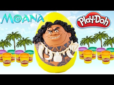 GIANT Maui Surprise Egg Play Doh | Disney Moana | Play Doh Surprise Egg