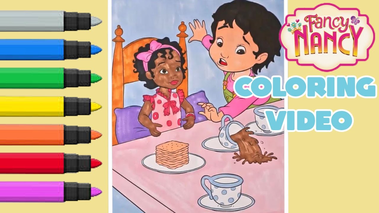 FANCY NANCY JO JO TEA PARTY COLORING VIDEO! / FANCY NANCY COLORING PAGE! / COLORING FOR KIDS!💛💗