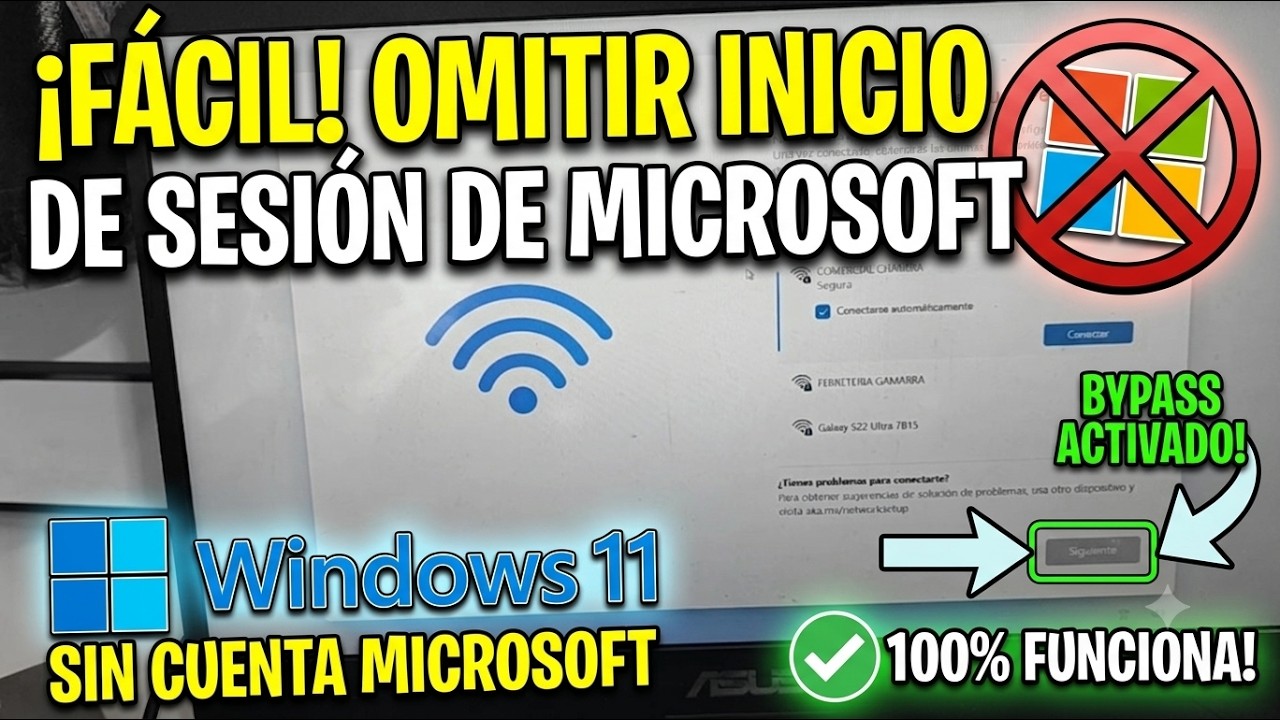 Cómo OMITIR el Inicio de Sesión de Microsoft | Configurar Windows 11 SIN CUENTA MICROSOFT  #shorts