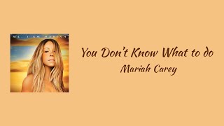 Mariah Carey - You Don&#39;t Know What to Do (Ft. Wale) || lyrics
