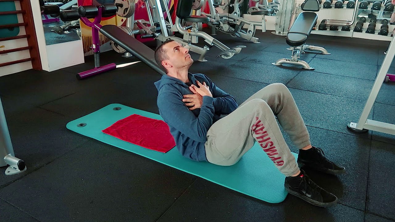 Ghemuri pentru abdomen, din culcat dorsal, cu mâinile la piept
