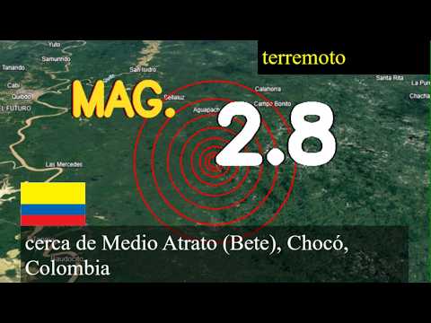 earthquake near Medio Atrato (Bete), Choco, Colombia live updates today : 2.8 magnitude earthquake
