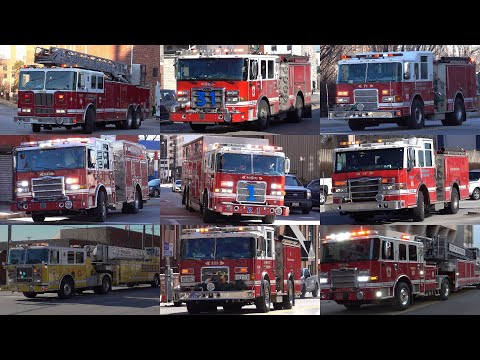 Baltimore City Fire Department Response Compilation 2025 - Fire Trucks Responding 