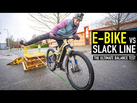 E-BIKE VS SLACK LINE// THE ULTIMATE BALANCE TEST