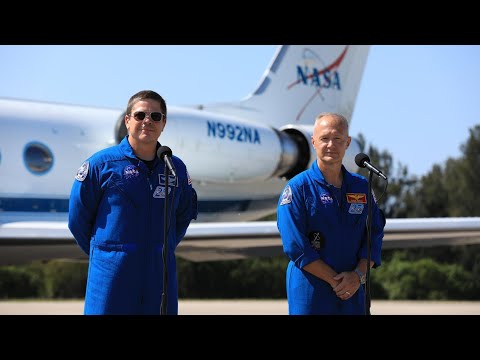 Astronauts arrive at Kennedy Space Center for SpaceX DM-2 🚀🚀 [Highlight]