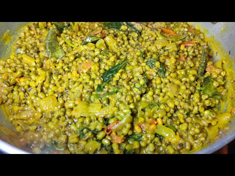 ಹೆಸರು ಕಾಳ್ ಪಲ್ಯ ರೆಸಿಪಿ ಕನ್ನಡ | Green Gram Curry Recipe In Kannada | Hesarukaal | Recipies Karnataka