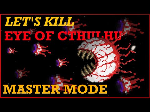 How to EASILY Beat MASTER MODE Eye of Cthulhu in Terraria 1.4!!