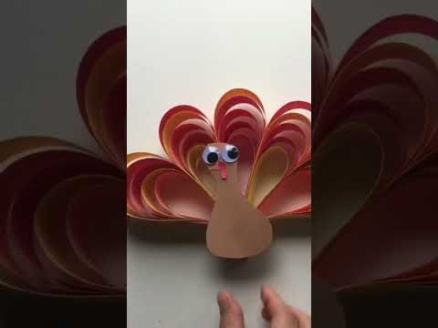 Easy Paper Turkey Craft - 30 second tutorial - full tutorial in description