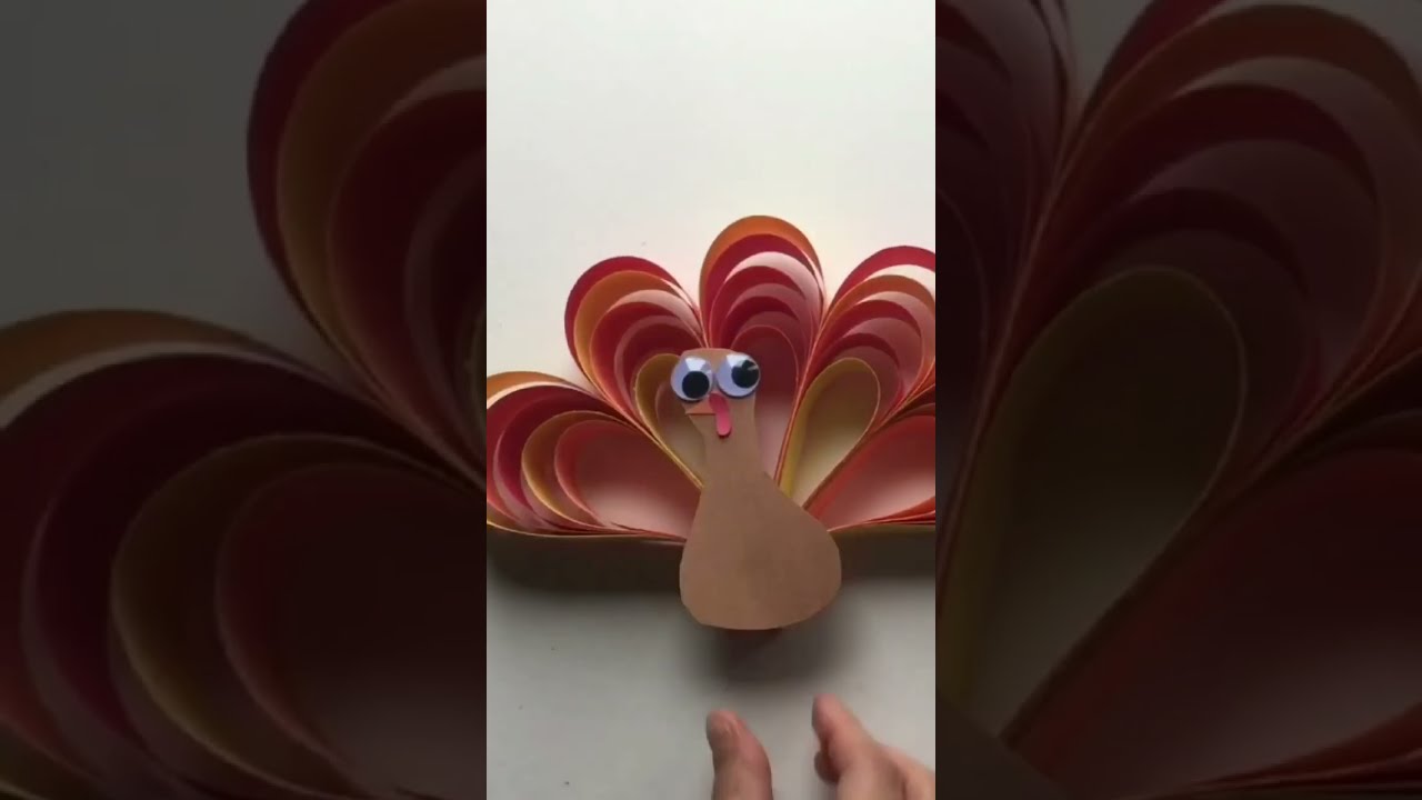 Easy Paper Turkey Craft - 30 second tutorial - full tutorial in description