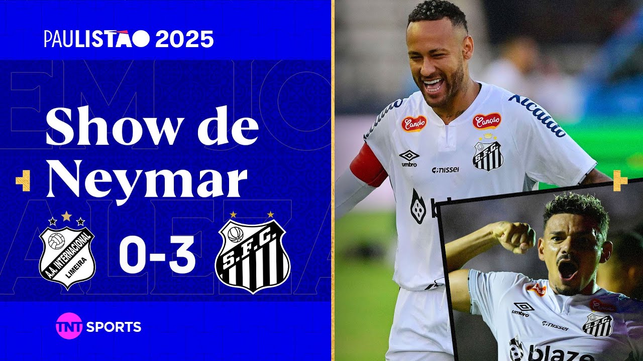 NEYMAR FAZ GOLAÇO OLÍMPICO E DÁ DUAS ASSISTÊNCIAS PARA TIQUINHO SOARES | INTER DE LIMEIRA 0X3 SANTOS