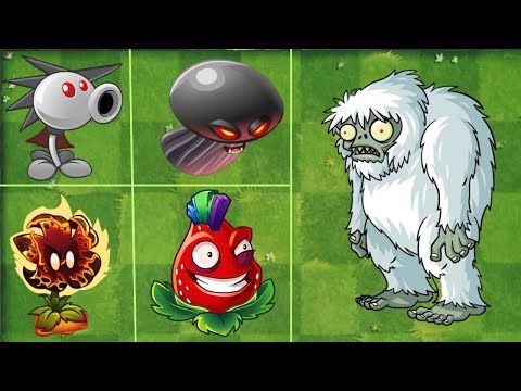 Pvz 2  Every Plant Max Level Vs 99 Treasure Yeti Zombies_ Pvz 2 Battelz