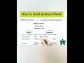 How To Read The Balance Sheet Viral Youtubeshorts Shortvideo Ytshorts