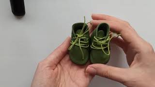 Green boots for Paola Reina, Leather short boots for doll with 5 cm / 1.96'' insole, shoes for doll