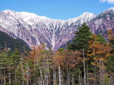 Vídeo fotográfico de montanhas, natureza e cidade natal. O segundo dia em Kamikochi é incrível! Não havia muito o que tirar fotos, então desci a montanha.