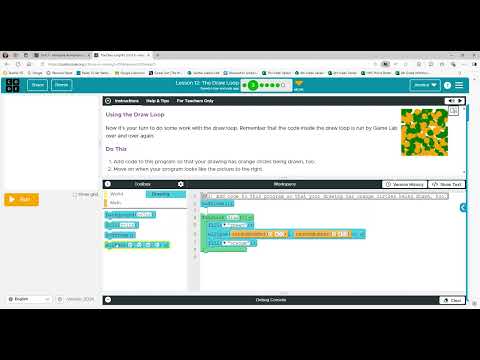 Code.org - CS Discoveries - Unit 3: Interactive Animations & Games: Lesson 12: Level 2