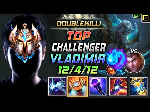Challenger Vladimir TOP vs Jayce - 챌린저 탑 블라디미르 템트리 룬 우주 콩콩이 ブラッドミア Владимир 猩红收割者 - LOL KR 11.17