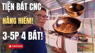 Máy tiện bát CNC 4 đầu 2 bàn Woodmaster 3 - 5 Phút cho 4 bát lớn!