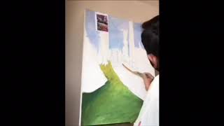 preview picture of video 'Landscape knife painting in canvas'