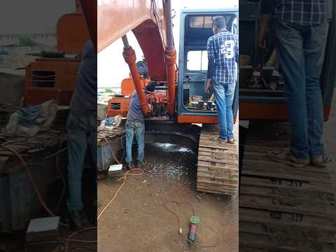 Tata Hitachi Excavator Pin and Bushing Replacement #viral #shorts #trending