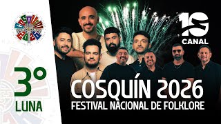 🔴  EN VIVO | FESTIVAL COSQUÍN 2026 | 3° LUNA: Ahyre, Luciana Jury, Duratierra, Abel Pintos