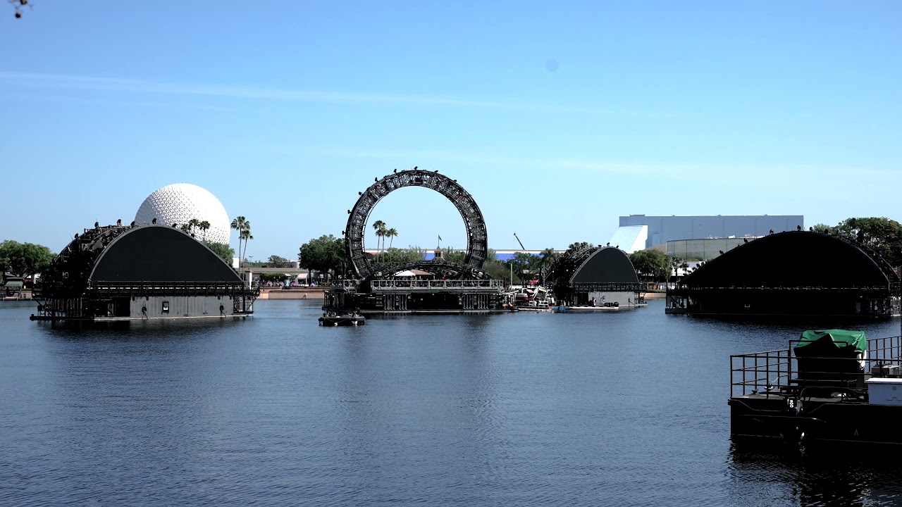 All Harmonious show barges in the lagoon