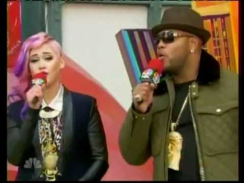 Flo Rida and Stayc Reign performing at the 2012 Macy's Thanksging Day Parade