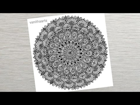 How to draw a Mandala Art for Beginners Step-by-Step Tutorial | Easy Mandala Drawing | #vanithaarts